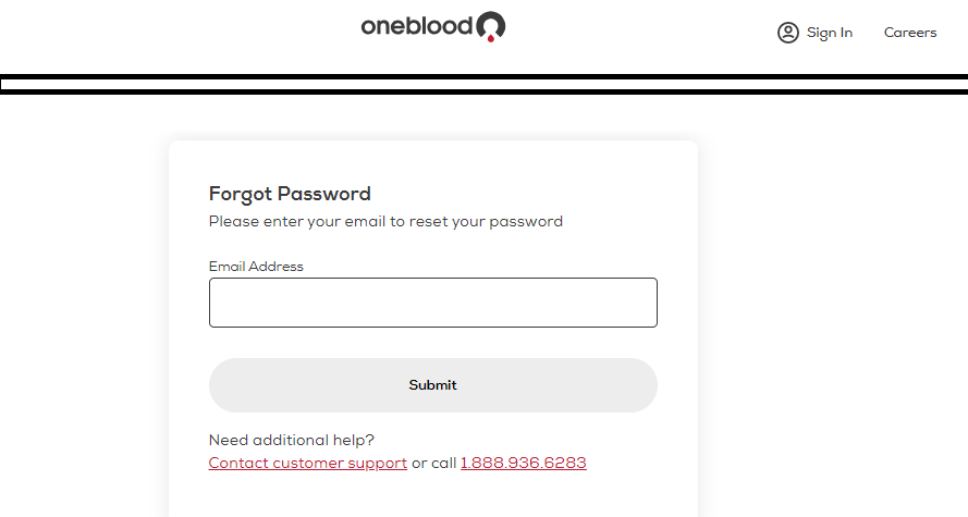 OneBloodRewards Forgot Password