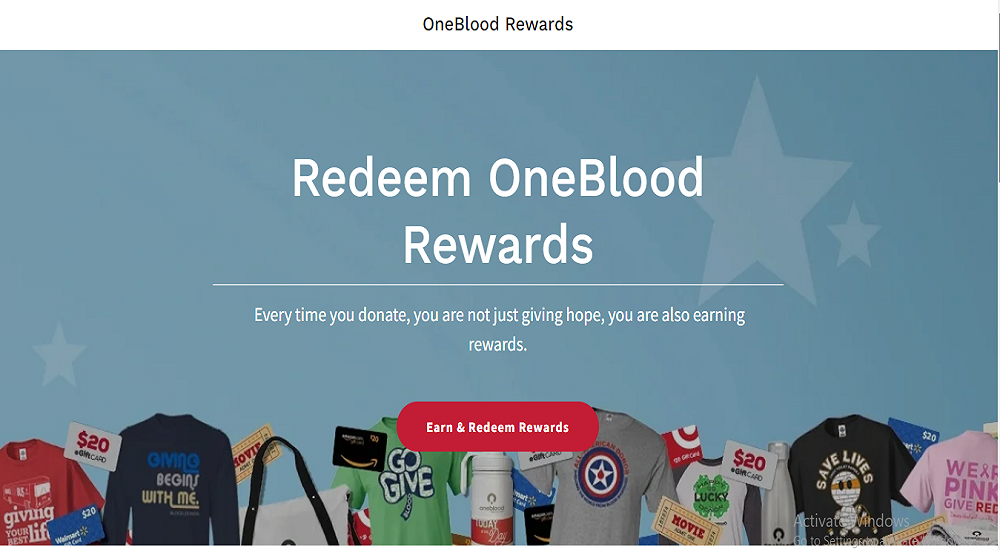 OneBloodRewards Donor Portal - Redeem OneBlood Rewards